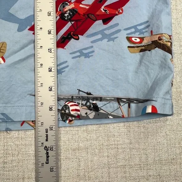 Kalaheo Mens WWII Fighter Plane Hawaiian Shirt Blue Size XL Camp Biplane - Picture 5 of 7